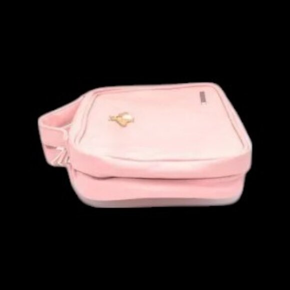 Lacattura Quilted Pearl Bee Hanging Toiletry Travel Bag Pink Gold - Picture 11 of 12